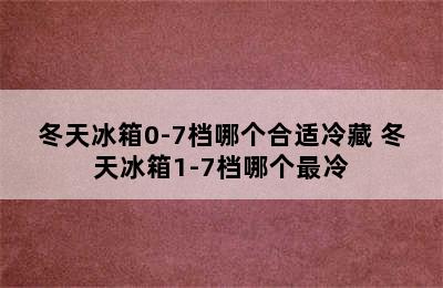 冬天冰箱0-7档哪个合适冷藏 冬天冰箱1-7档哪个最冷